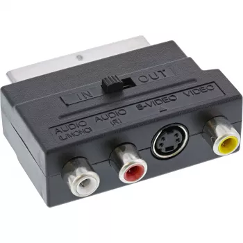 InLine Scart Adapter Scart Stecker / 3x RCA und S-VHS Video Ein-/Ausgang