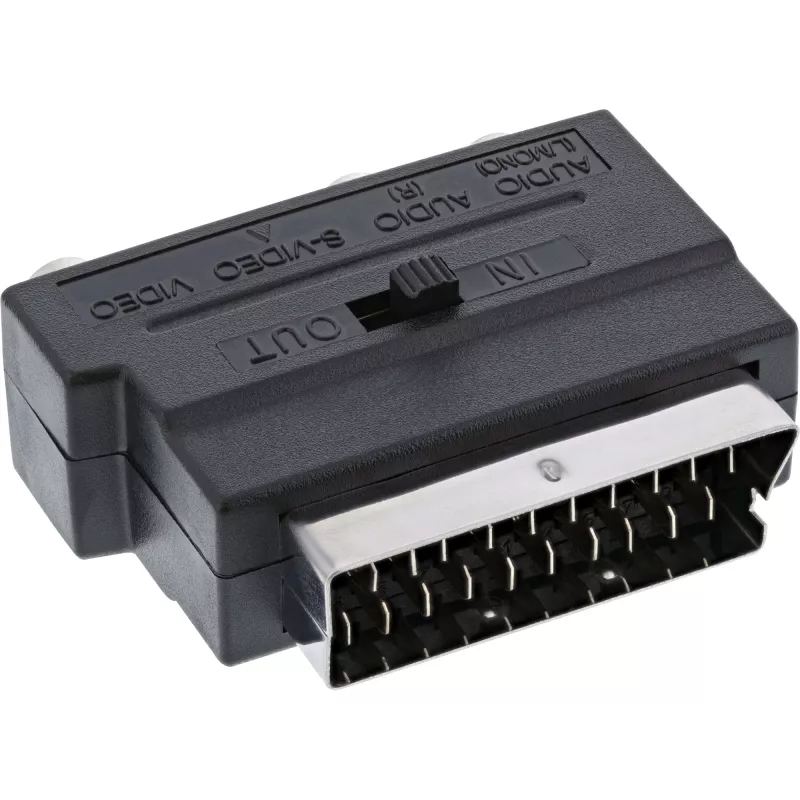 InLine Scart Adapter Scart Stecker / 3x RCA und S-VHS Video Ein-/Ausgang