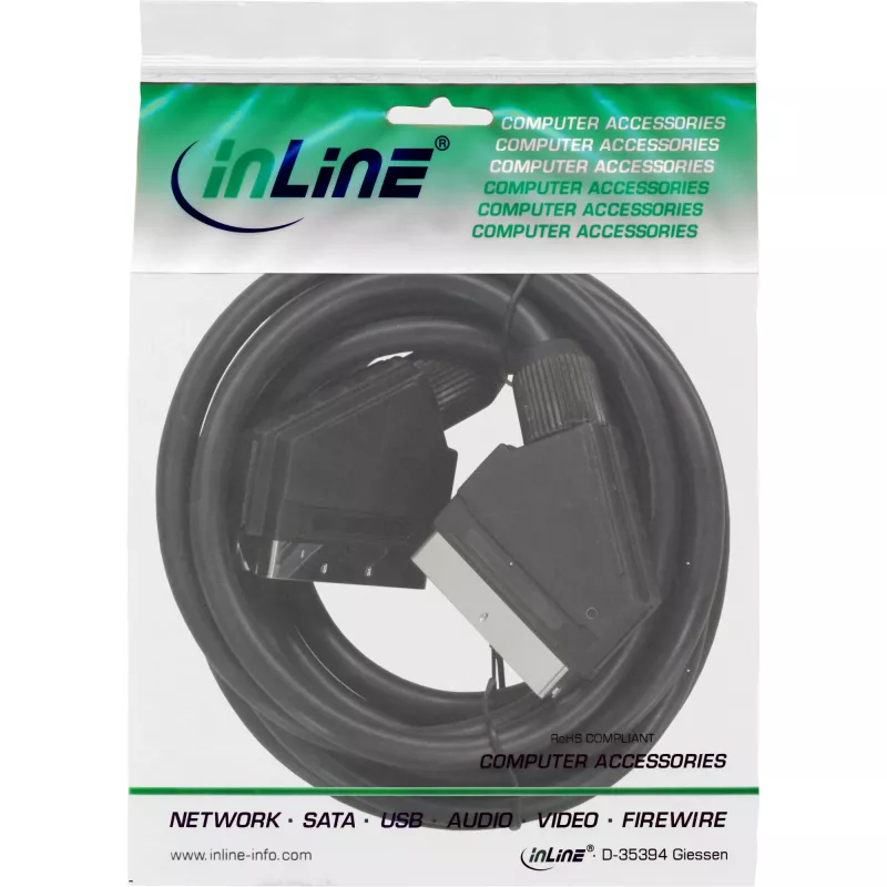 InLine Scart-Videokabel Stecker / Stecker 3 m