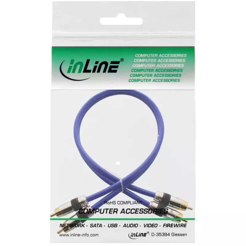InLine Premium RCA-Audiokabel 2x RCA Stecker/Stecker vergoldet 20m