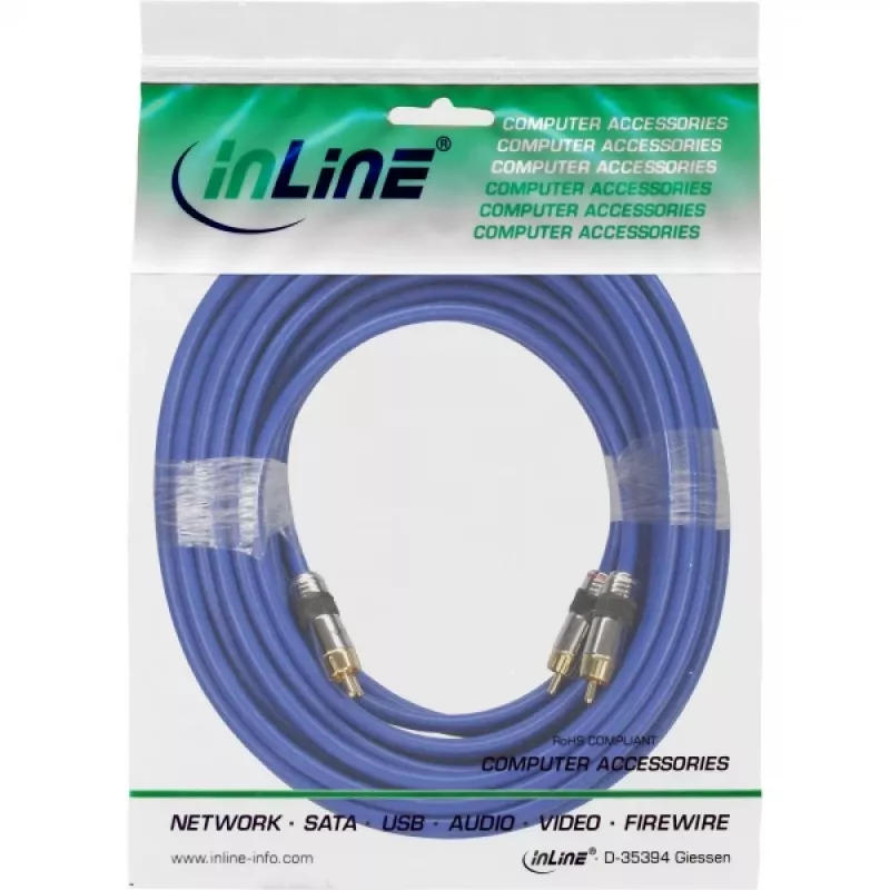 InLine Premium RCA Audiokabel 2x RCA Stecker / Stecker vergoldet 10 m