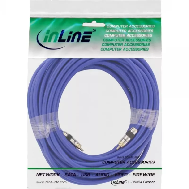 InLine Premium RCA Video & Digital Audio Kabel RCA Stecker / Stecker vergoldet 15m