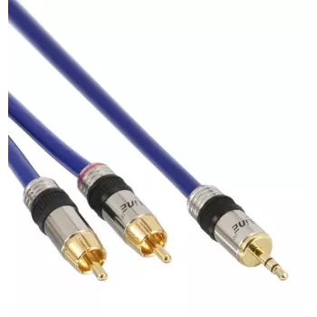 InLine Audiokabel Premium 2x Cinch-Stecker / 3,5 mm Klinkenstecker vergoldet 10 m