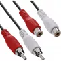 InLine Audio-Kabel 2x Cinch-Stecker / Buchse 2,5m, Stecker, 2 x Cinch, Buchse, 2,5 m, Schwarz