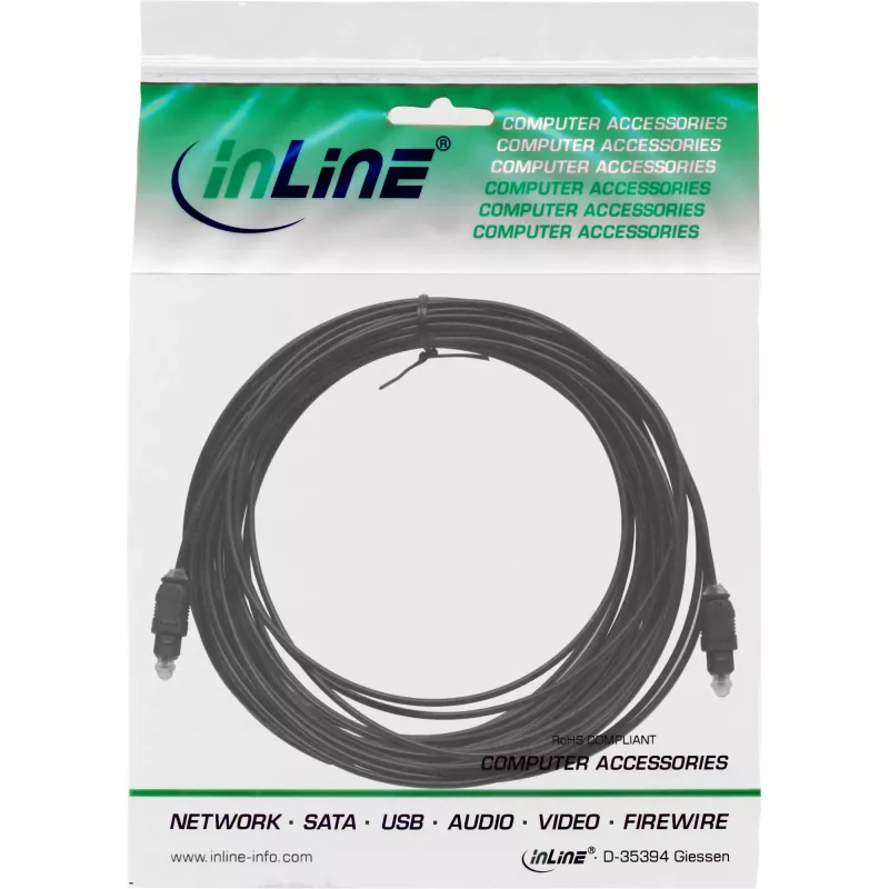 Optisches Audiokabel Toslink Stecker/Stecker 0,5 m InLine 89926