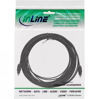 InLine Optisches Audiokabel Toslink Stecker/Stecker 3m, Toslink, Stecker, Toslink, Stecker, 3 m, Schwarz