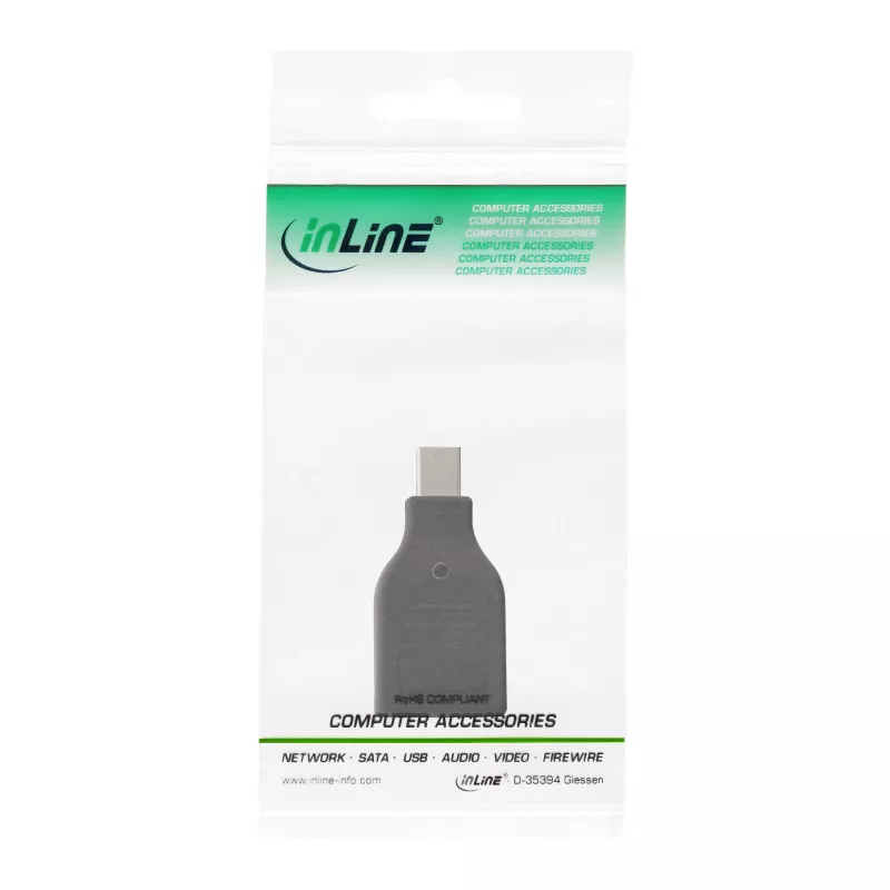 InLine DisplayPort-Adapter, Mini DisplayPort Stecker / DisplayPort Buchse, 4K/60Hz