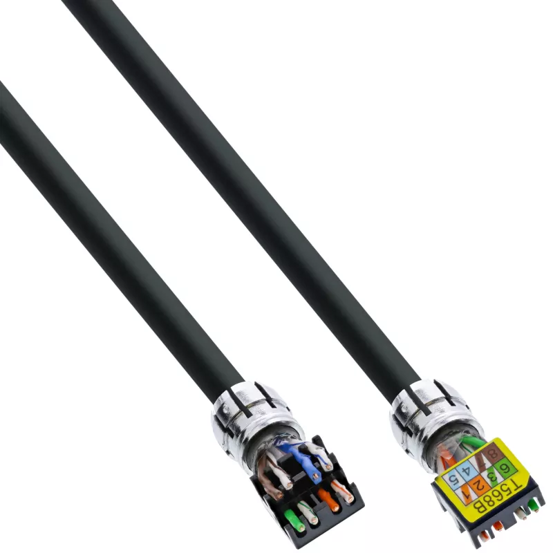InLine Patchkabel, U/UTP, Cat.6A, halogenfrei, AWG23 Kupfer, schwarz 40m
