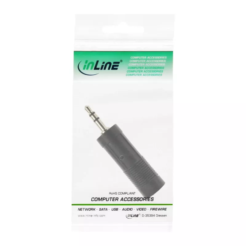 InLine Audio Adapter 3,5-mm-Stecker / 6,3-mm-Klinkenbuchse Stereo