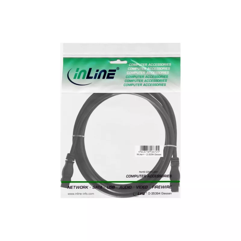 InLine FireWire 800 1394b Kabel 9 Pin Stecker / Stecker 3 m
