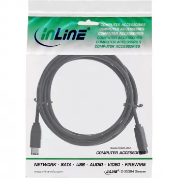 InLine FireWire 400 auf 800 1394b Kabel 6 / 9 Pin Stecker 3m