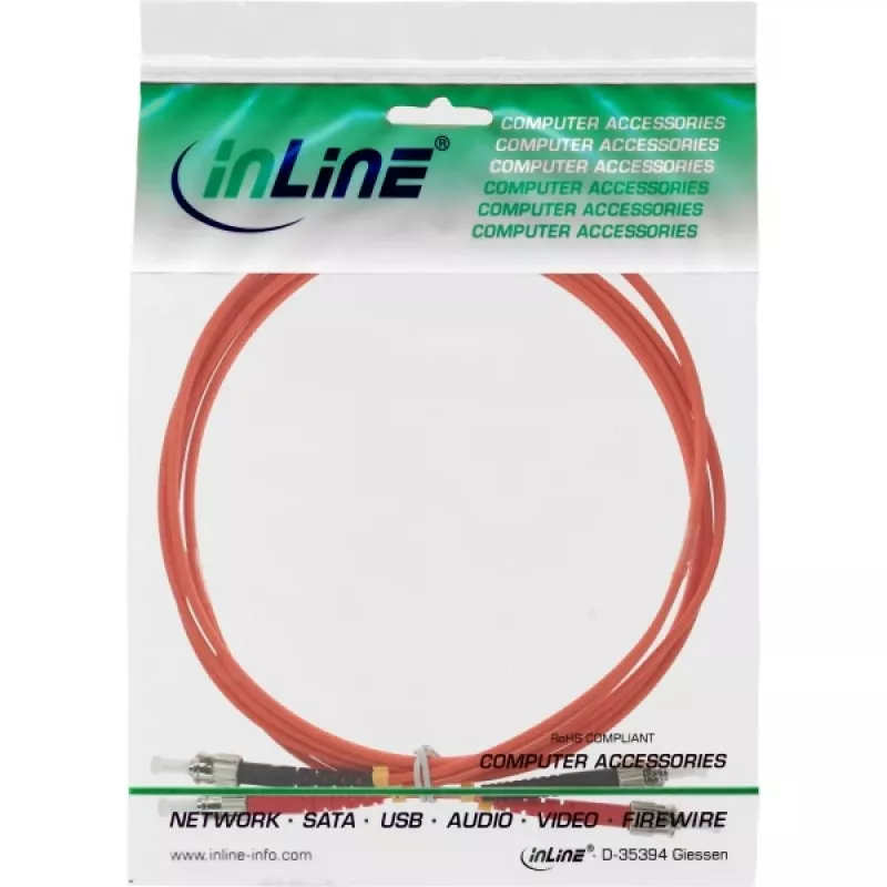 InLine Glasfaser-Duplexkabel ST/ST 50/125µm OM2 2m
