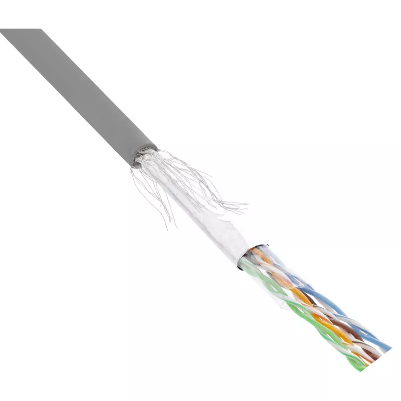 InLine Patchkabel SF/UTP Cat.5e AWG26 CCA PVC grau 500m