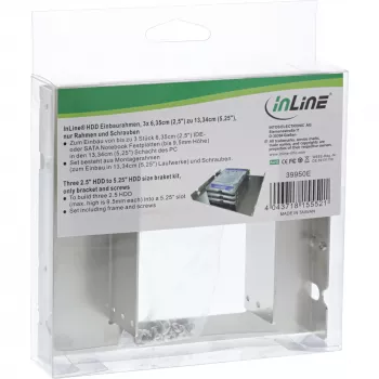 InLine Halterungsset 3x 2,5 Zoll HDD auf 5,25 Zoll HDD Größe Halterungen und Schrauben