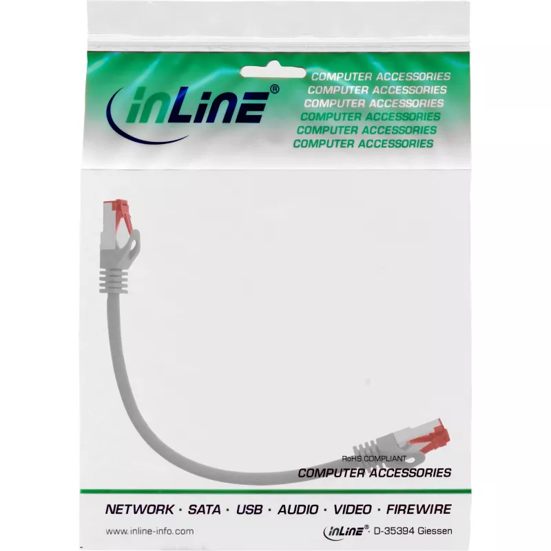 InLine Patchkabel S/FTP PiMF Cat.6 250MHz PVC Kupfer grau 0,3m