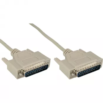 InLine serielles Kabel, vergossen, DB25 Stecker/Stecker, direkt, grau, 2 m