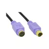InLine PS/2-Kabel, , M/F, schwarz/lila, vergoldete Kontakte, 2 m