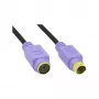 InLine PS/2-Kabel, , M/F, schwarz/lila, vergoldete Kontakte, 2 m