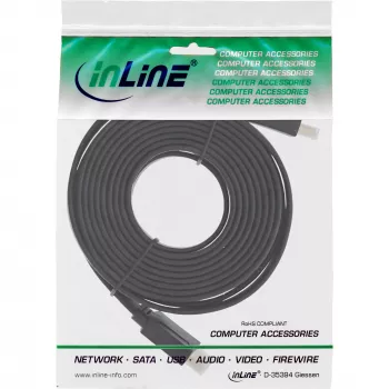InLine HDMI Flachkabel High Speed Kabel mit Ethernet vergoldet schwarz 10m