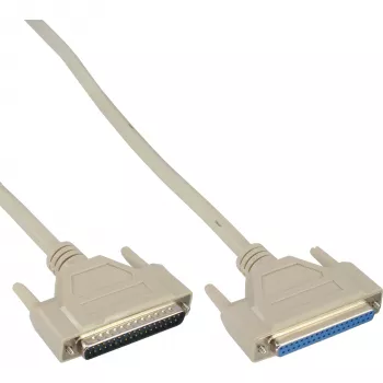 InLine serielles Verlängerungskabel, vergossen DB37 Stecker / Buchse, direkt, grau, 2 m