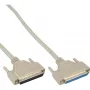 InLine serielles Verlängerungskabel, vergossen DB37 Stecker / Buchse, direkt, grau, 2 m