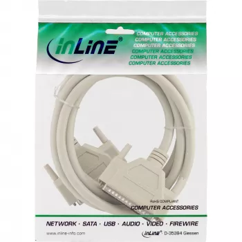 InLine serielles Verlängerungskabel 37-polig DB37 Stecker / Stecker direkt 2m