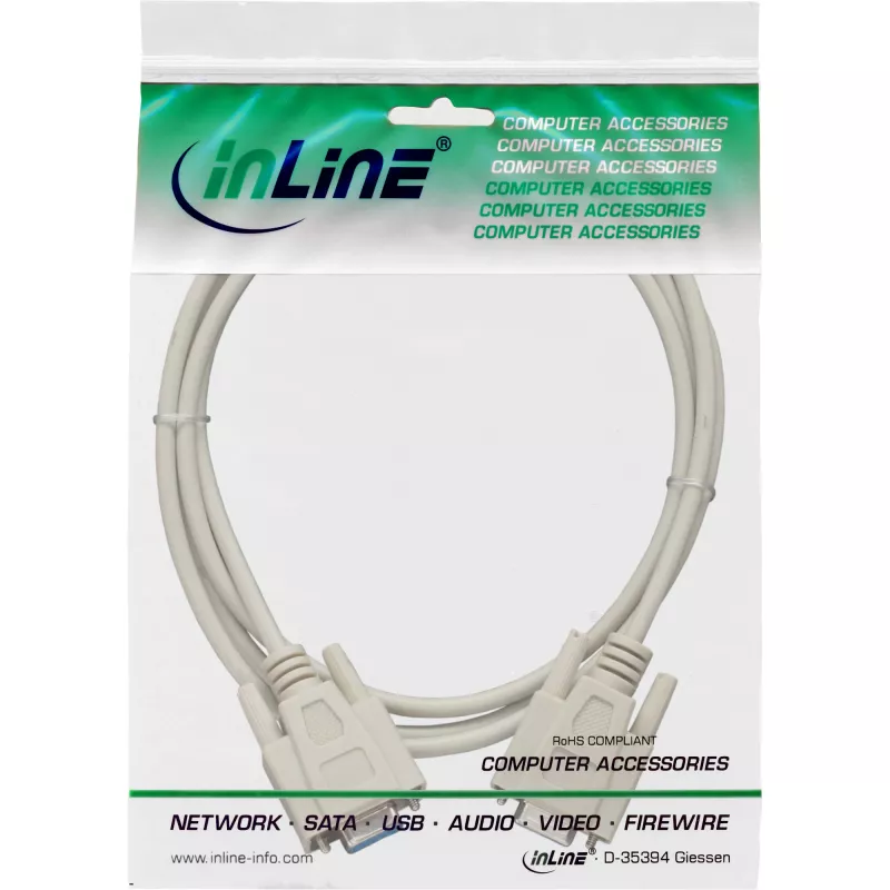 InLine serielles Kabel DB9 Buchse/Buchse direkt 5 m