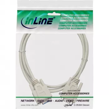 InLine serielles Kabel DB9 Buchse / Buchse direkt 3 m