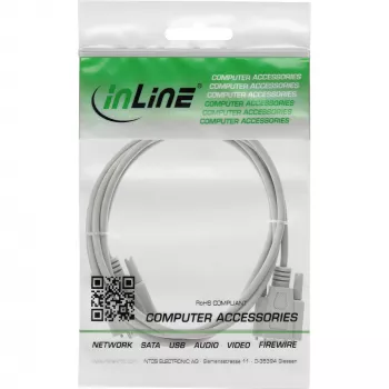 InLine Serielle Verlängerung, 9-polig Stecker/Buchse, vergossen, 1:1 belegt, 5m