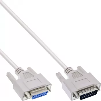 InLine Gameport-Verlängerungskabel DB15 Stecker/Buchse 5 m, vergossen