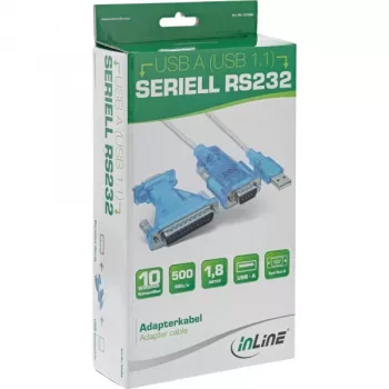 InLine USB-zu-Seriell-Adapterkabel USB Typ-A Stecker / DB9 Stecker 1,8 m