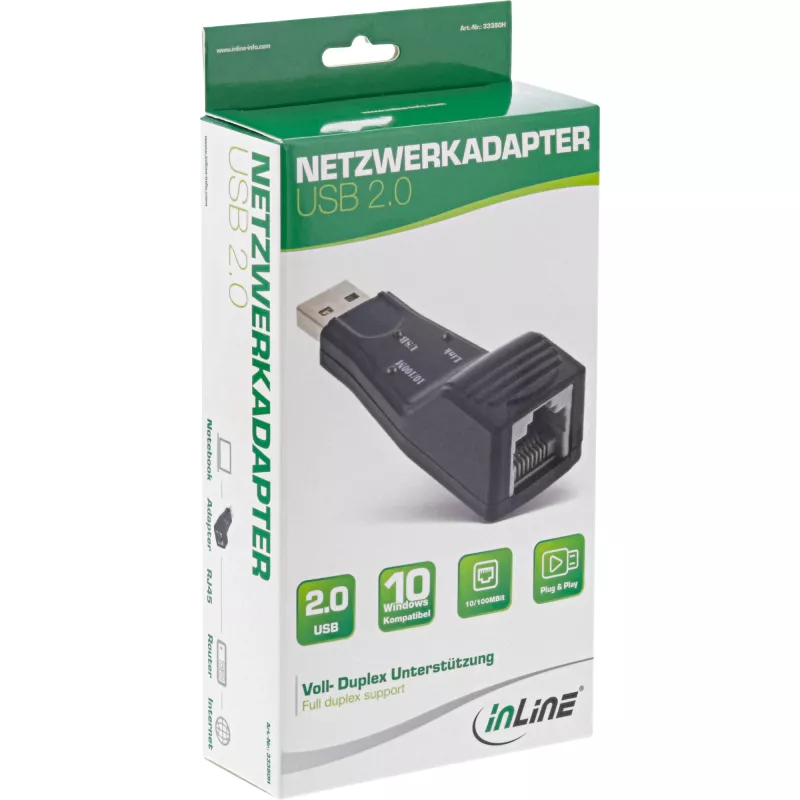 InLine USB 2.0 Netzwerkadapter 10 / 100MBit