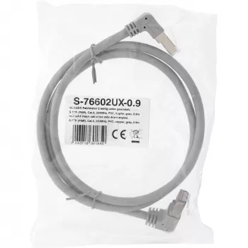 Netzwerkkabel InLine® S-76602U-1.1 abgewinkelter Stecker Cat.6 1,1 m grau