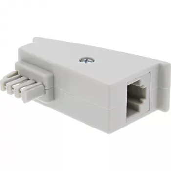 InLine TAE-F DSL Adapter, TAE-F Stecker / RJ45 Buchse, 8P2C für Fritzbox, grau