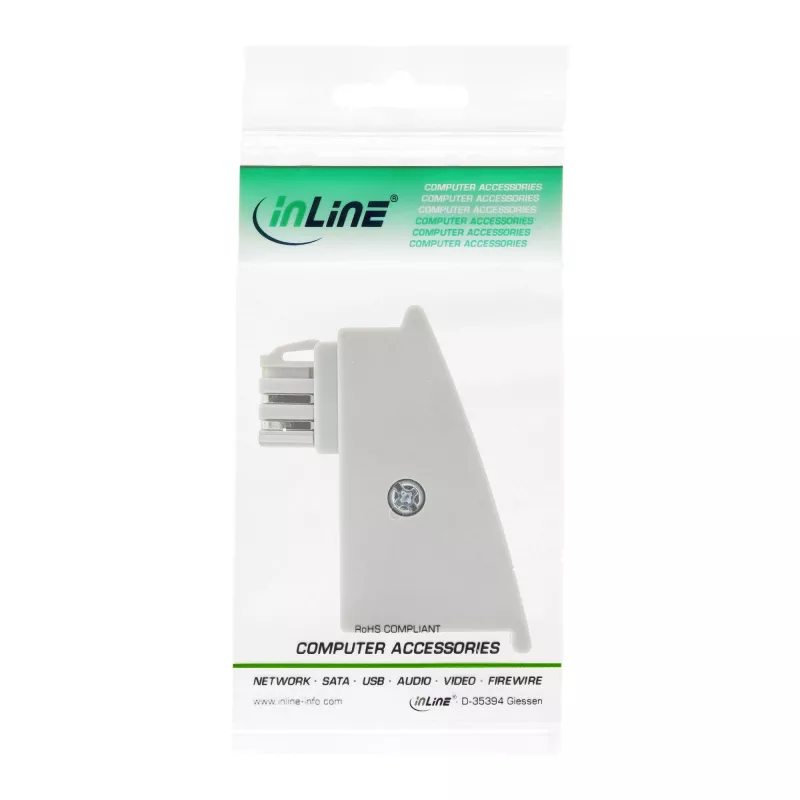 InLine TAE-F DSL Adapter, TAE-F Stecker / RJ45 Buchse, 8P2C für Fritzbox, grau