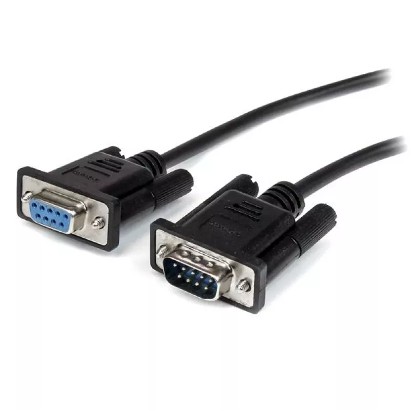 StarTech.com 2m Schwarzes durchgeschleiftes DB9 RS232 serielles Kabel - M/F
