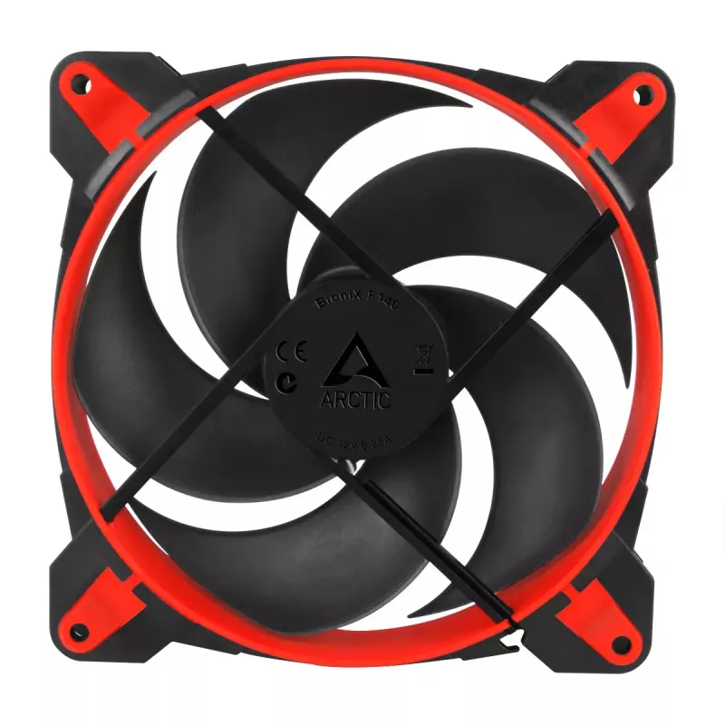 ARCTIC BioniX P140 (Rot) – Druckoptimierter 140-mm-Gaming-Lüfter mit PWM PST