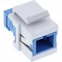 Keystone Snap-in Glasfaseradapter InLine SC–SC Simplex SM mit Keramikhülse, flach, weiß
