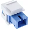Keystone Snap-in Glasfaseradapter InLine SC–SC Simplex SM mit Keramikhülse, flach, weiß