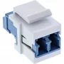 InLine FO Keystone Snap-in Adapter weiß, Duplex LC/LC, SM, Keramikhülse, blau