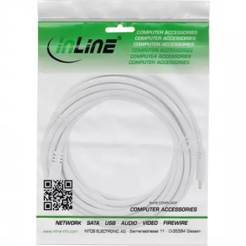 InLine DC-Verlängerungskabel, DC-Stecker/Buchse 3,5x1,35mm, AWG 18, weiß 3m