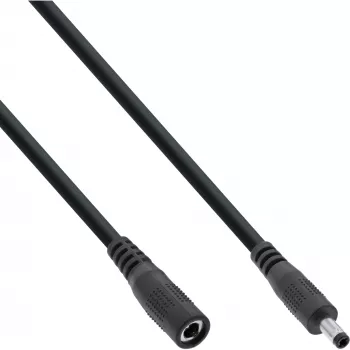 InLine DC-Verlängerungskabel, DC-Stecker/Buchse 4,0x1,7mm, AWG 18, schwarz 1m