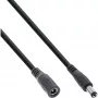 InLine DC-Verlängerungskabel, DC Stecker/Buchse 5,5 x 2,5 mm, AWG 18, schwarz 3 m