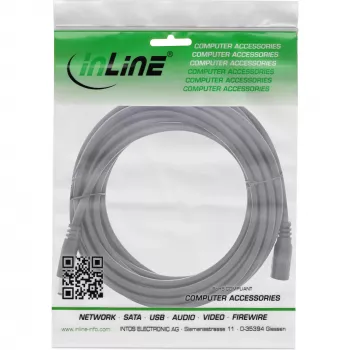 InLine DC-Verlängerungskabel, DC Stecker/Buchse 5,5x2,5mm, AWG 18, schwarz 5m