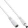 InLine DC-Verlängerungskabel, DC-Stecker/Buchse 5,5x2,5mm, AWG 18, weiß 5m
