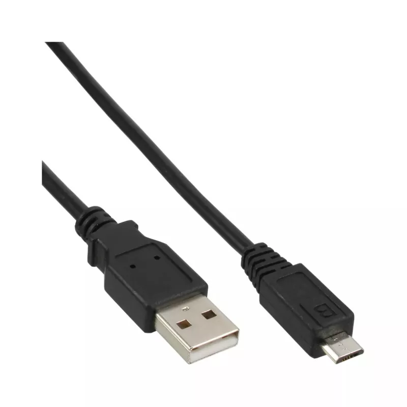 InLine Micro-USB-2.0-Kabel USB Typ A Stecker / Micro-B Stecker, schwarz, 0,5 m