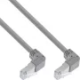 InLine Patchkabel beidseitig abgewinkelt, S/FTP (PiMf), Cat.6, 250 MHz, PVC, Kupfer, grau, 1,1 m