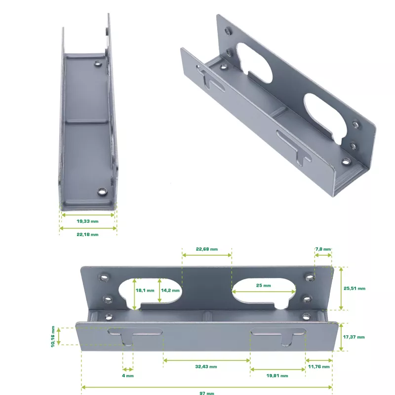 InLine Montageschienen-Halterungen für 3,5-Zoll-Festplatten 59959