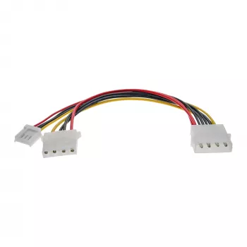 InLine Internes Y-Stromkabel 1x 5,25 Zoll Molex / 1x 5,25 Zoll Molex + 1x 3,5 Zoll Floppy