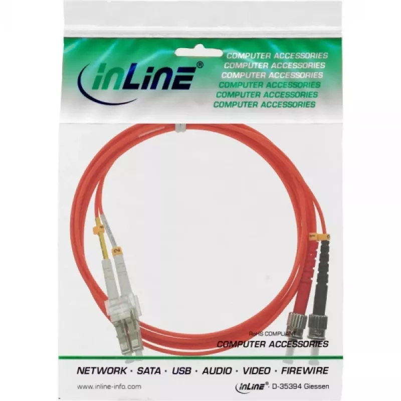 InLine Glasfaser-Duplexkabel LC/ST 50/125µm OM2 2m
